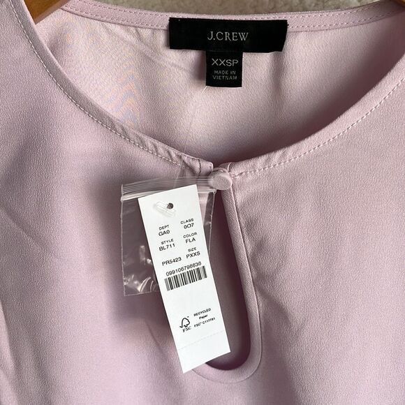 J Crew Puff Sleeve Crepe Top Womens Size XXS‎ Petite Lilac - Picture 4 of 9